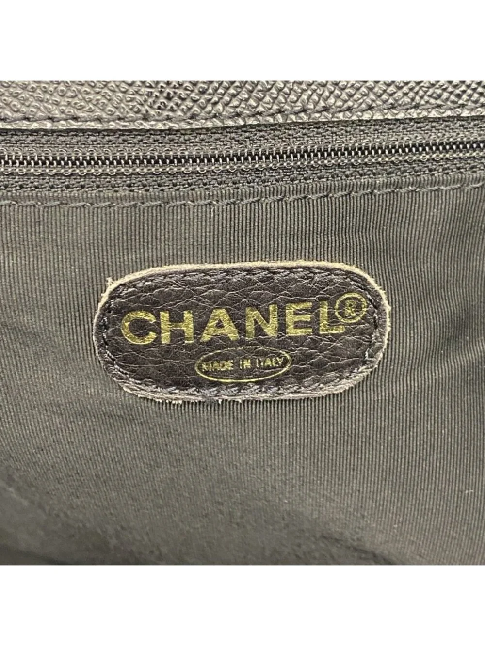 ★SOLD★ Chanel Tote Caviar Leather Black Gold - Picture 5 of 10